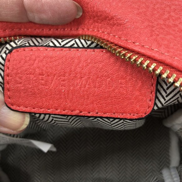 Steve Madden Convertible Gold Studded Red Mini Backpack Shoulder Bag - Picture 11 of 15